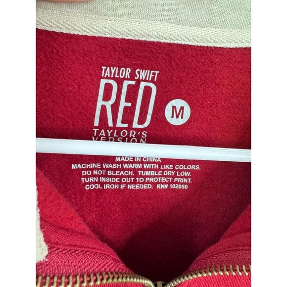 Taylor Swift RED Era Official Merch Red All Too Well Quarter-zip Women's M - Picture 3 of 6